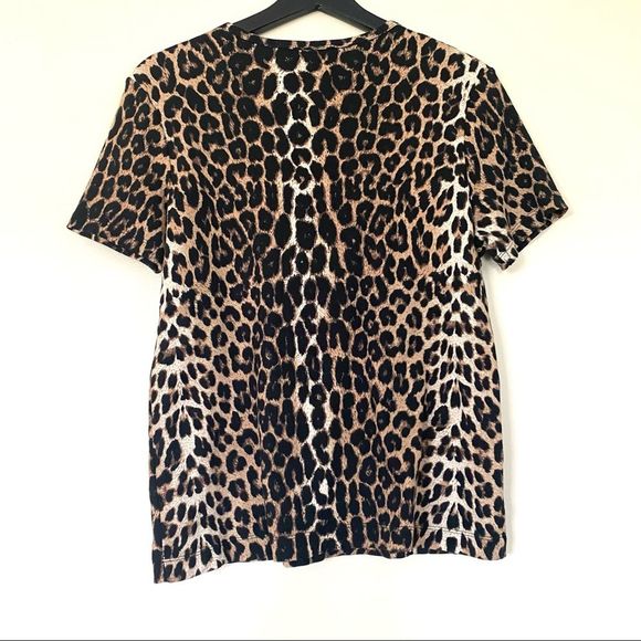 Jones New York Sport Leopard Print Short Sleeve Women's Casual Top Size M - Picture 2 of 6